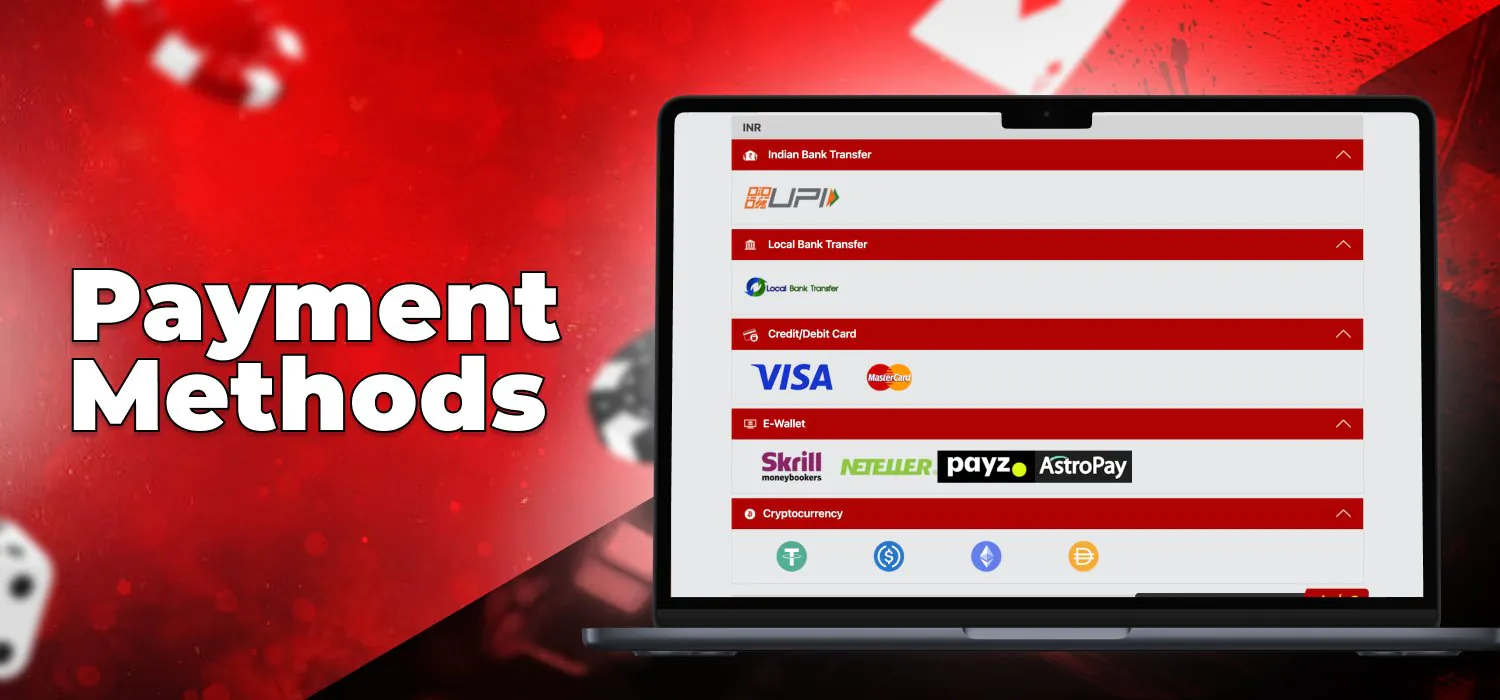 payment options at Dafabet india
